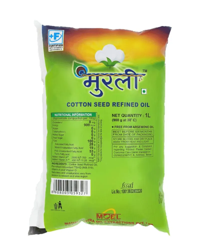 Murli Refined Cottonseed Oil pouch